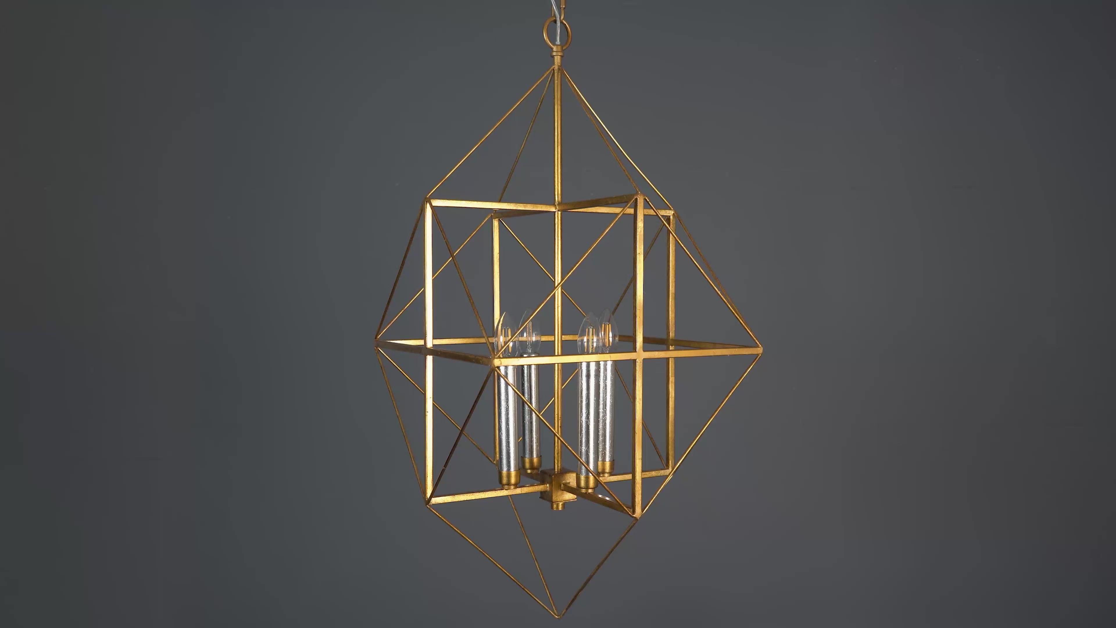 80228 4 Light Pendant Antique Gold & Silver Leaf
