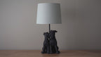 106794 Schnauzer 1 Light Table Lamp Matt Black And Natural Linen