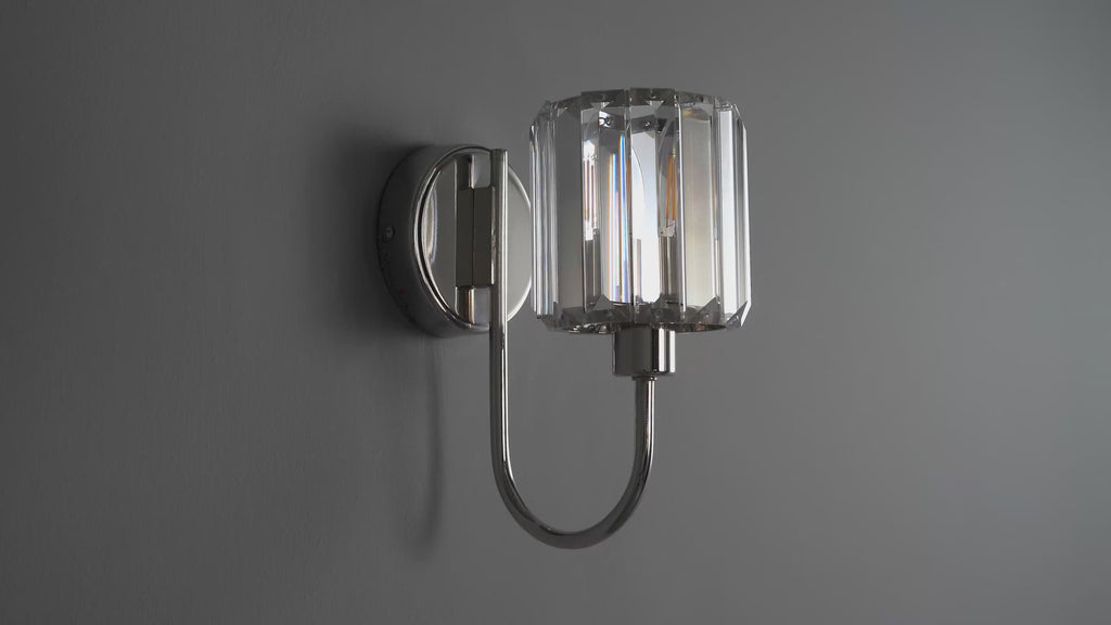 104109 Berenice 1 Light Wall Bright Nickel Plate And Clear Glass
