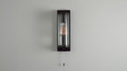 94077 Bathroom 1 Light Wall Light Dark Bronze Paint & Clear Ribbed Glass