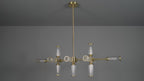 106259 Pendant 13 Light Satin Brass Plate With Clear And Frosted Glass