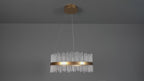 107671 Monte Carlo Pendant LED Light Brushed Gold Plated Finish And Clear Glass