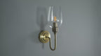 107792 Wall 1 Light Antique Brass Plate And Clear Glass