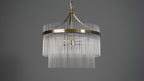 99167 Endon Marietta 3 Light Pendant — Antique Brass & Clear Glass