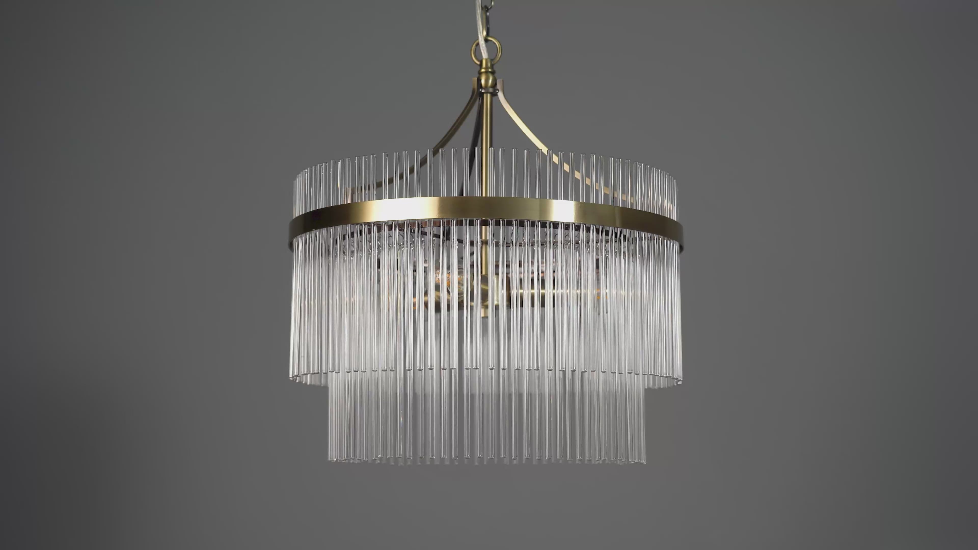 99167 Endon Marietta 3 Light Pendant — Antique Brass & Clear Glass