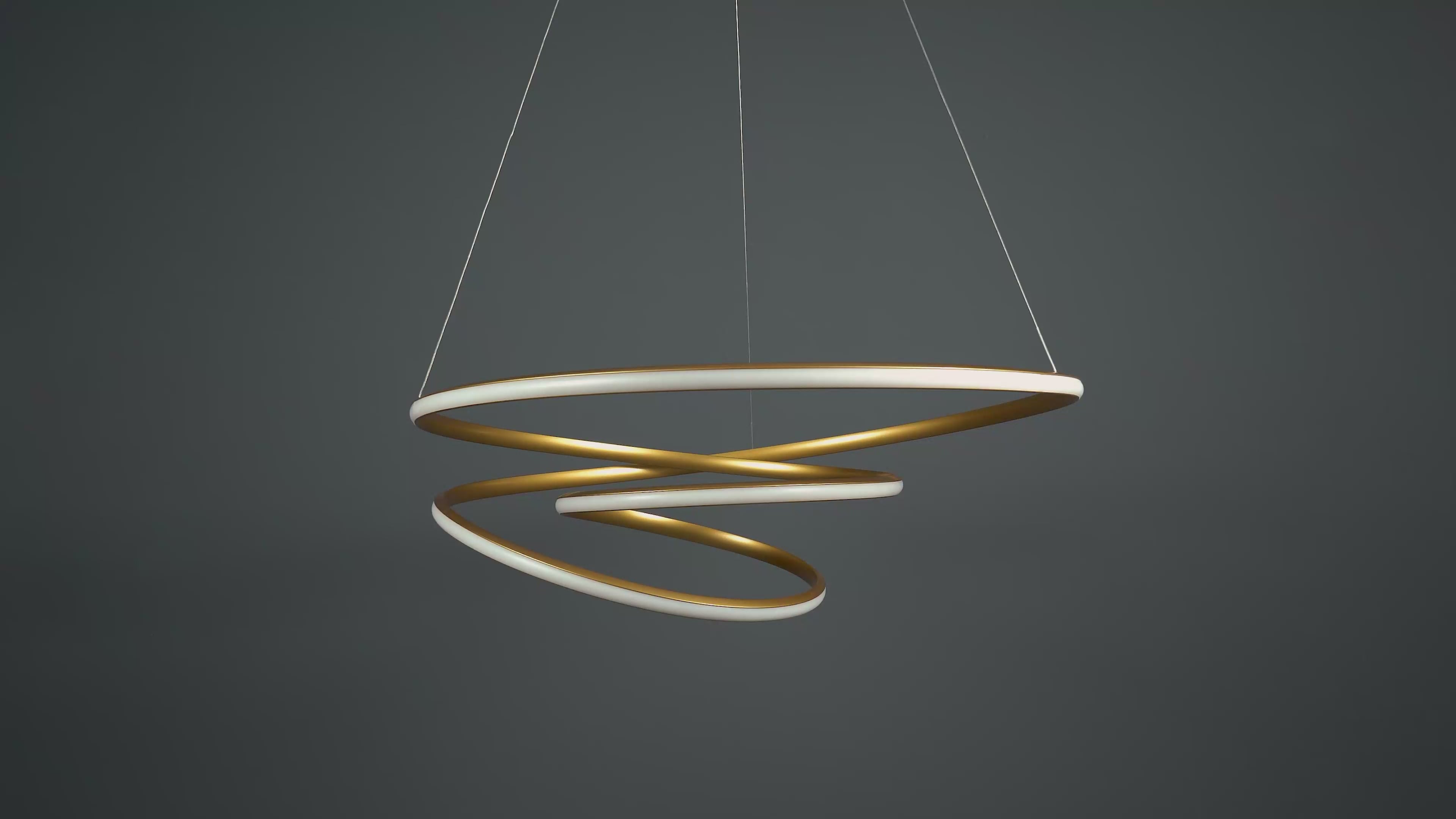 97639 1 Light LED Pendant Satin Gold Paint & White Silicone