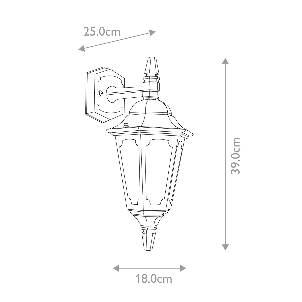 PRM2-BLACK Parish Mini 1 Light Down  Outdoor Wall Lantern  Black