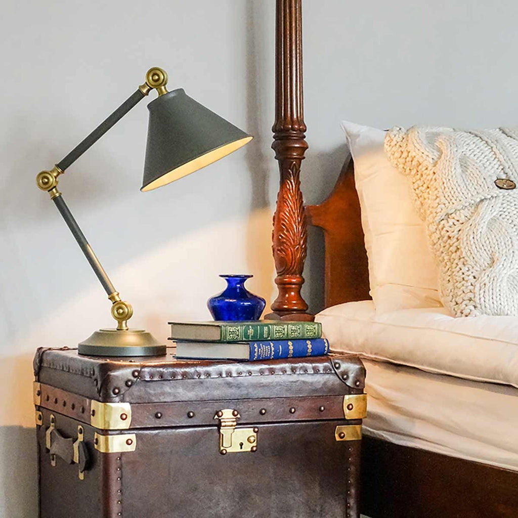 PV-ELEMENT-GAB Provence Element 1 Light Mini Table Lamp Dark Grey/Aged Brass