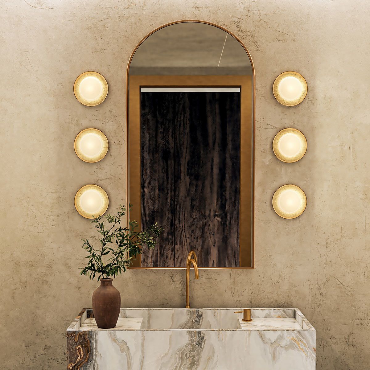 QN-ALONSO2-VBS-AR Alonso 2 Light LED Wall Light Vintage Brass