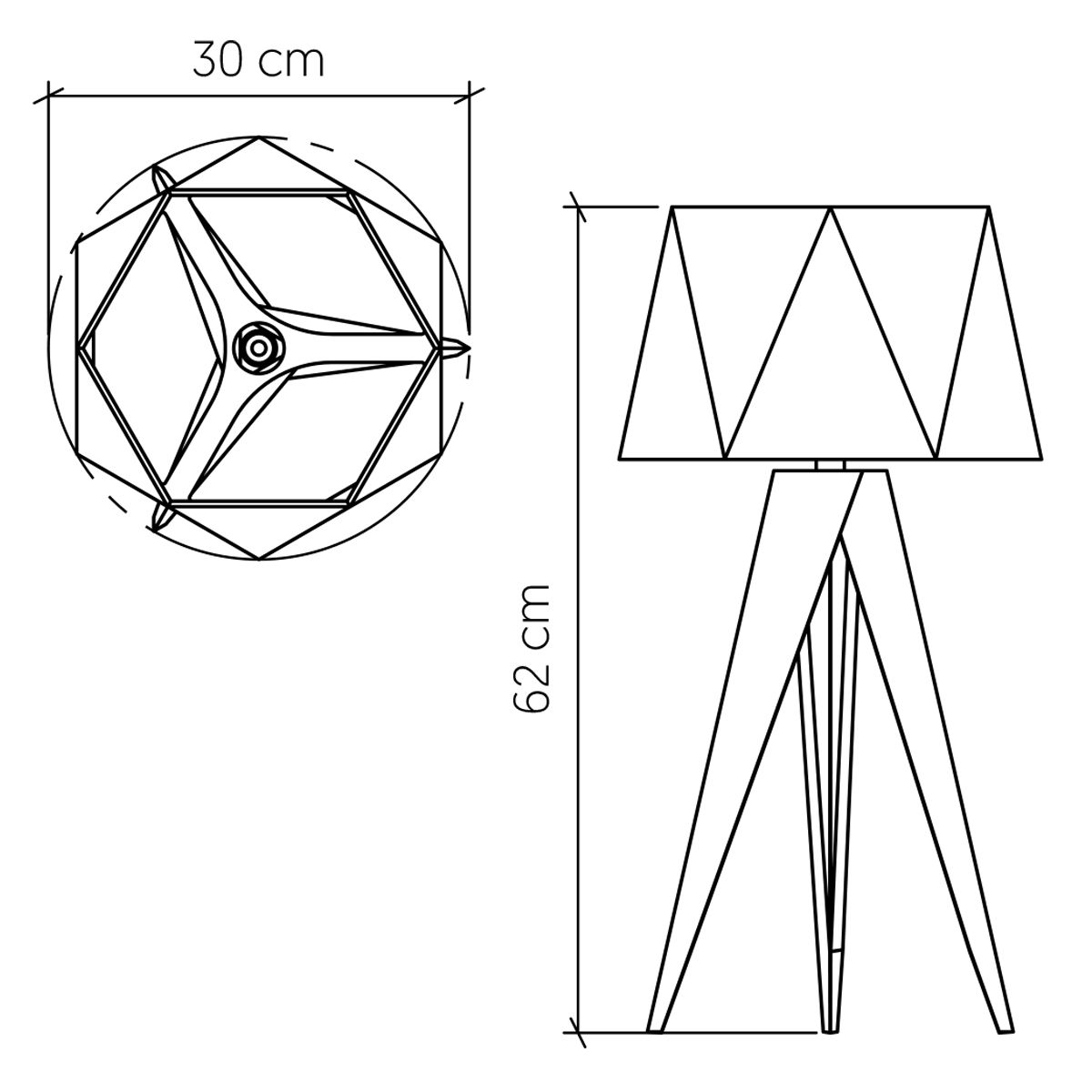 QN-ANGULAR-TL-TEAK Angular Table Lamp Teak