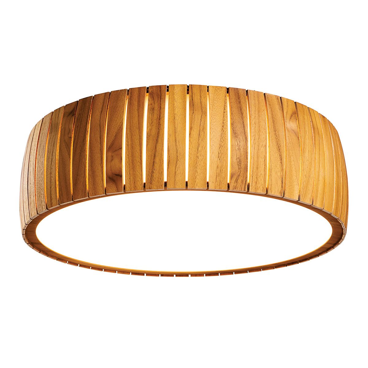 QN-BARREL-F-LED-50-TEAK Barrel LED Flush Mount Teak