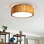 QN-BARREL-F-LED-50-TEAK Barrel LED Flush Mount Teak