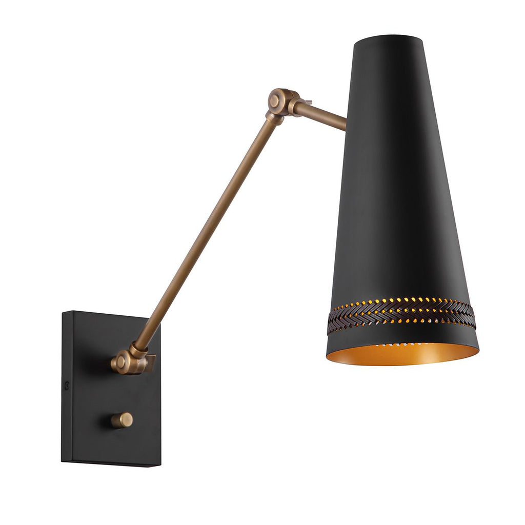 QN-BRICKELL-1WB-MBHL Brickell 1 Light Adjustable Wall Light Matte Black