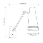 QN-BRICKELL-1WB-MBHL Brickell 1 Light Adjustable Wall Light Matte Black