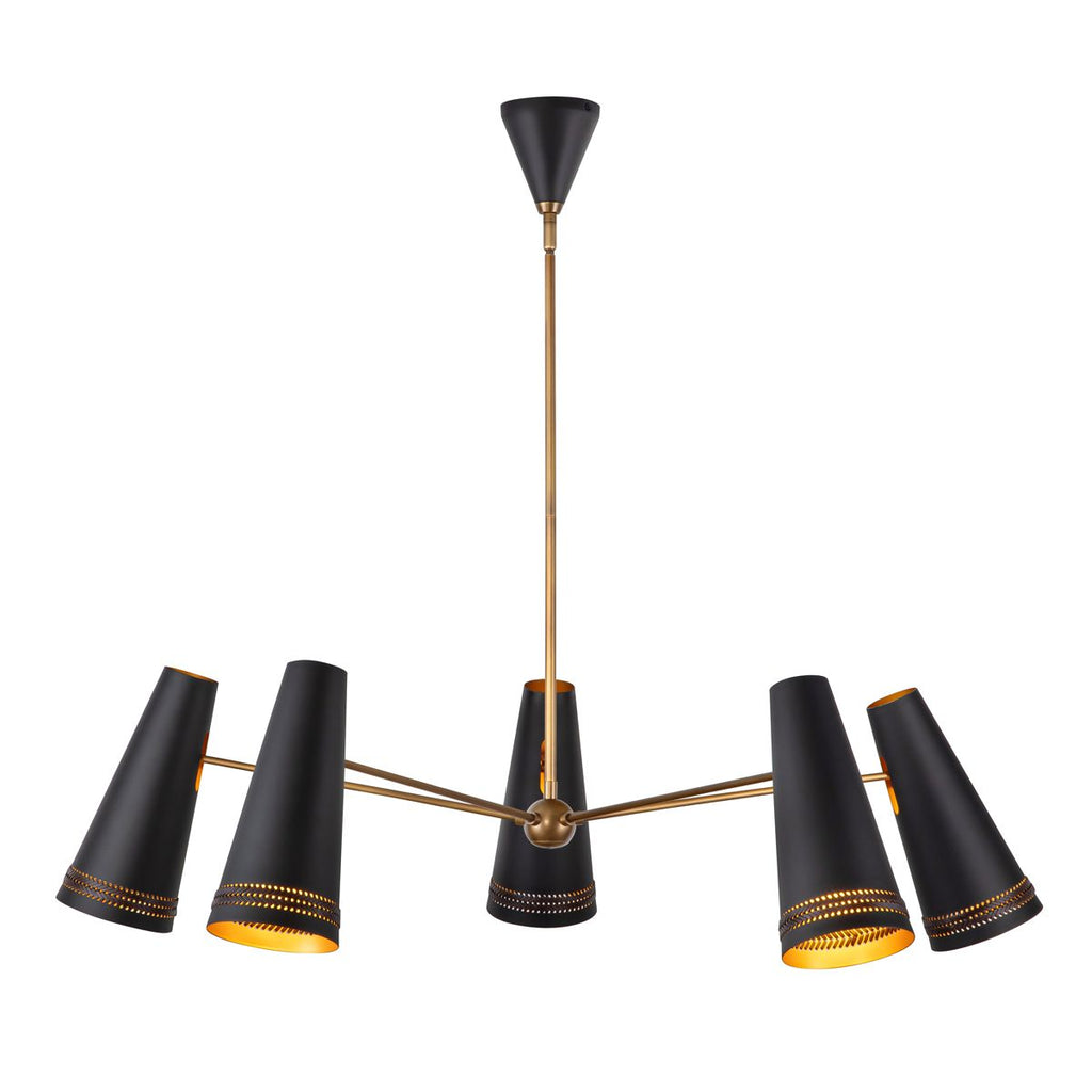 QN-BRICKELL5-MBHL Brickell 5 Light Chandelier Matte Black