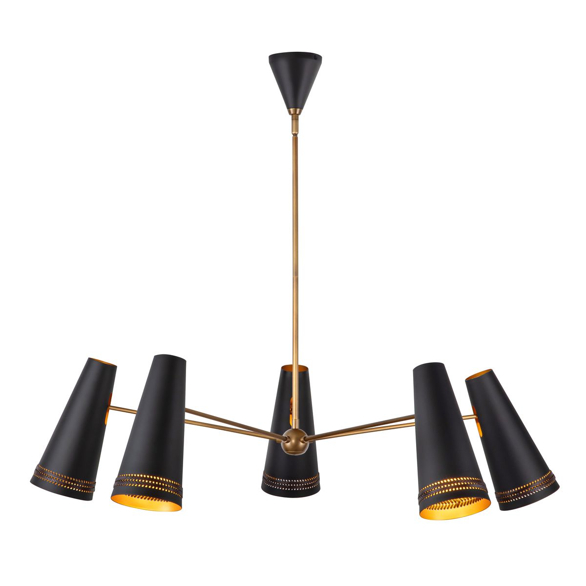 QN-BRICKELL5-MBHL Brickell 5 Light Chandelier Matte Black