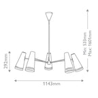 QN-BRICKELL5-MBHL Brickell 5 Light Chandelier Matte Black