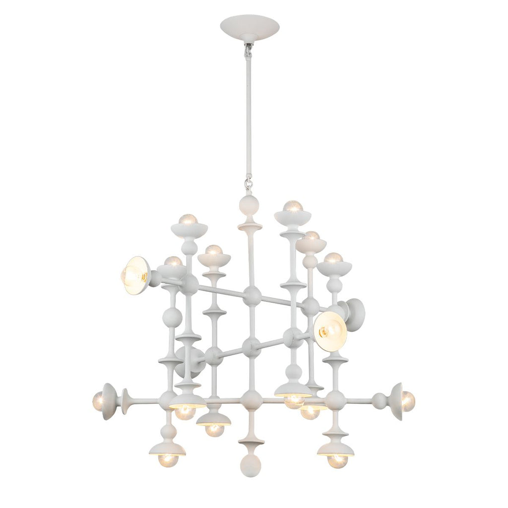 QN-CADENCE18-WHT Cadence 18 Light Chandelier Antique White