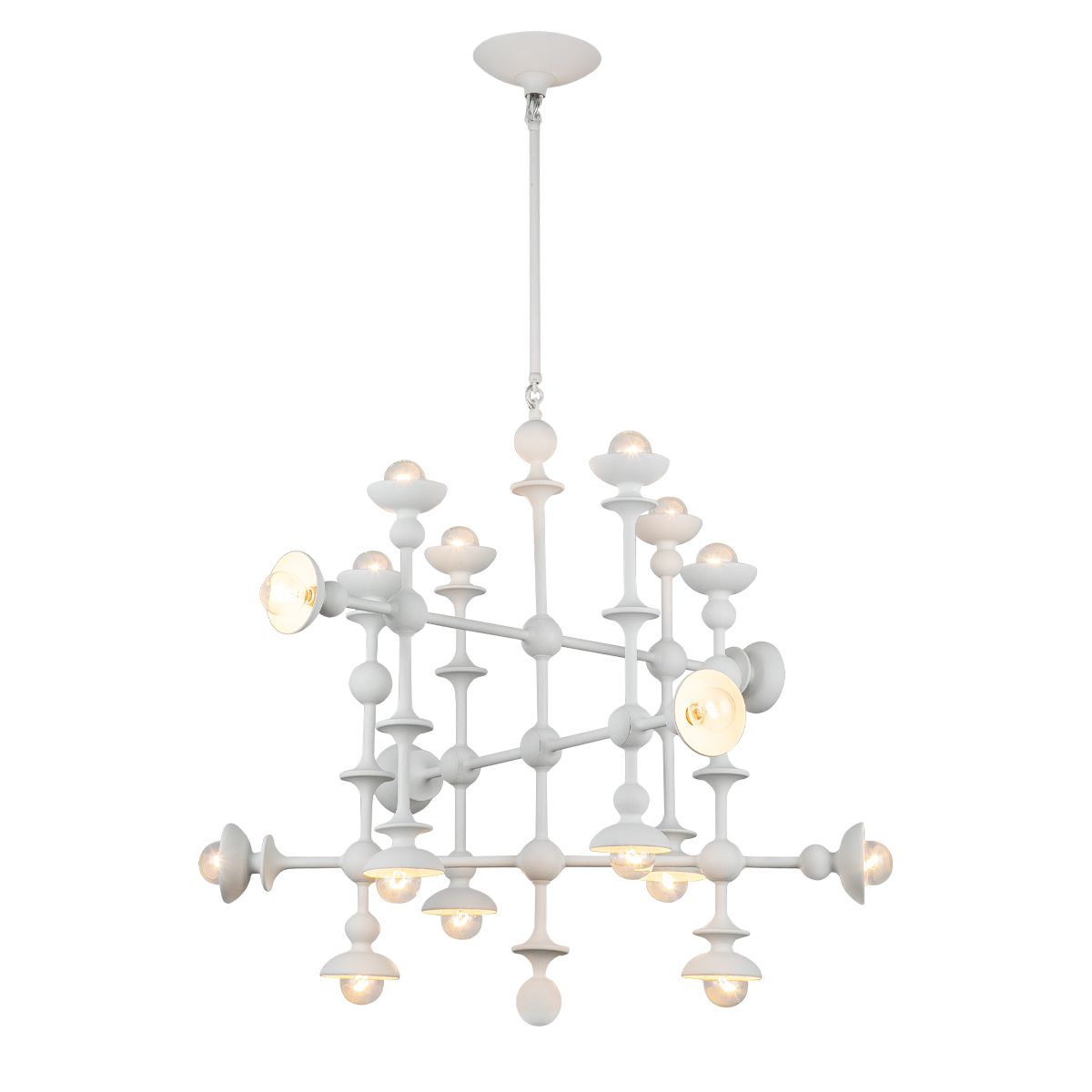 QN-CADENCE18-WHT Cadence 18 Light Chandelier Antique White