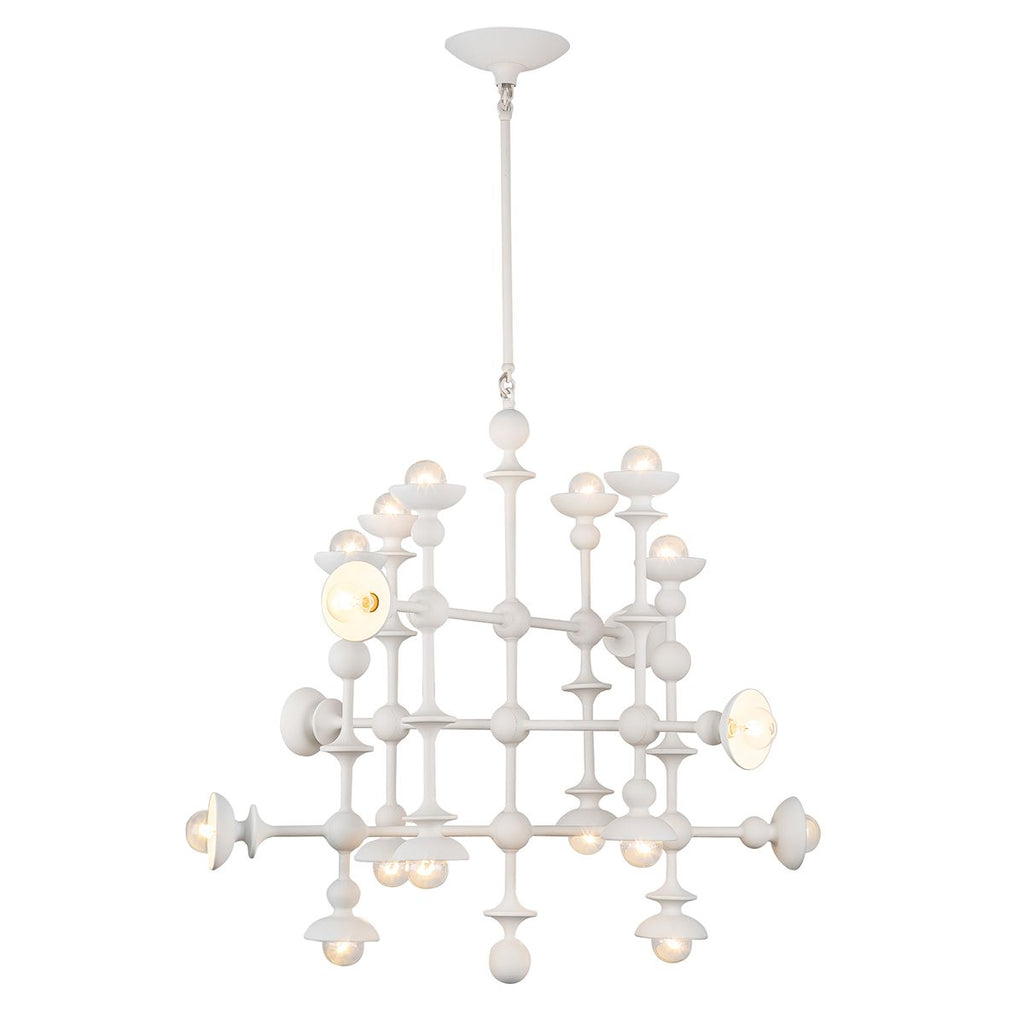 QN-CADENCE18-WHT Cadence 18 Light Chandelier Antique White
