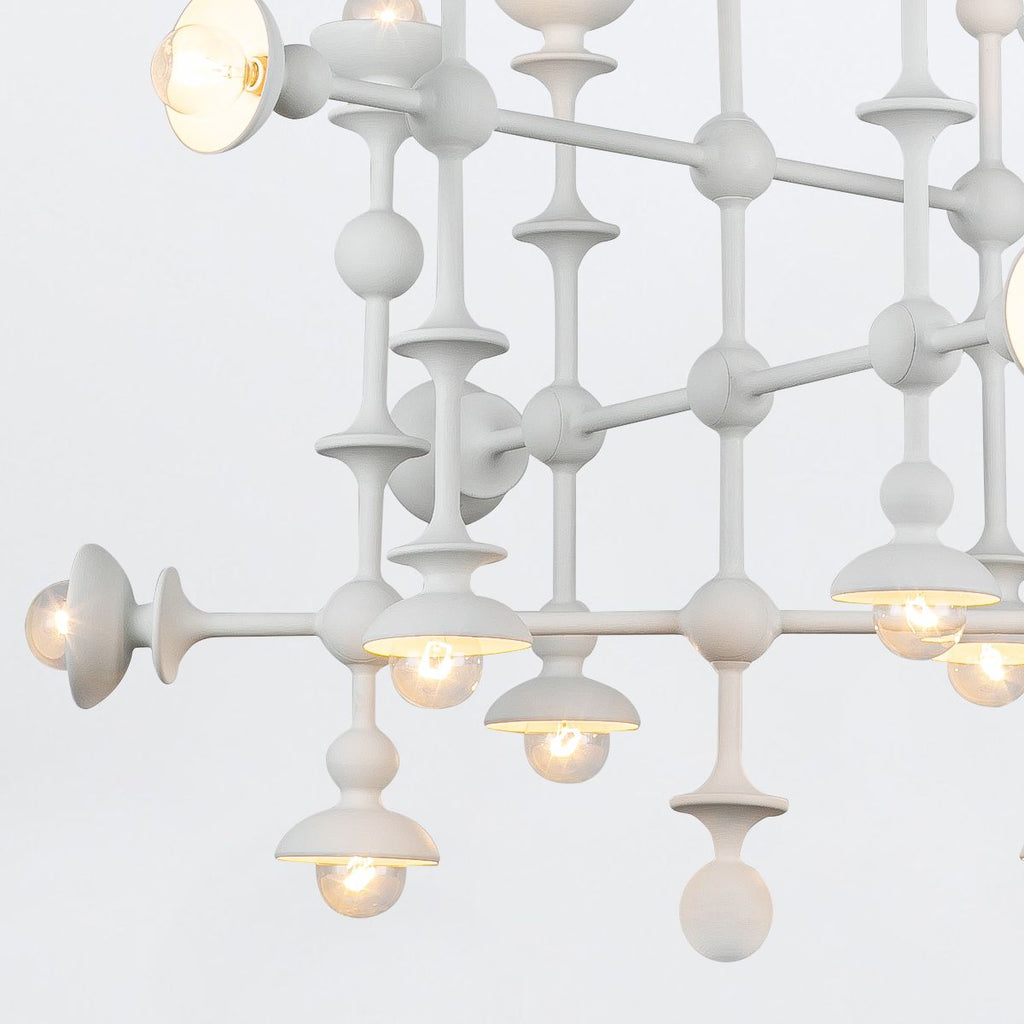 QN-CADENCE18-WHT Cadence 18 Light Chandelier Antique White