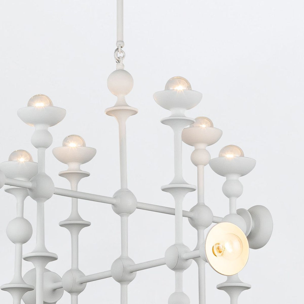 QN-CADENCE18-WHT Cadence 18 Light Chandelier Antique White