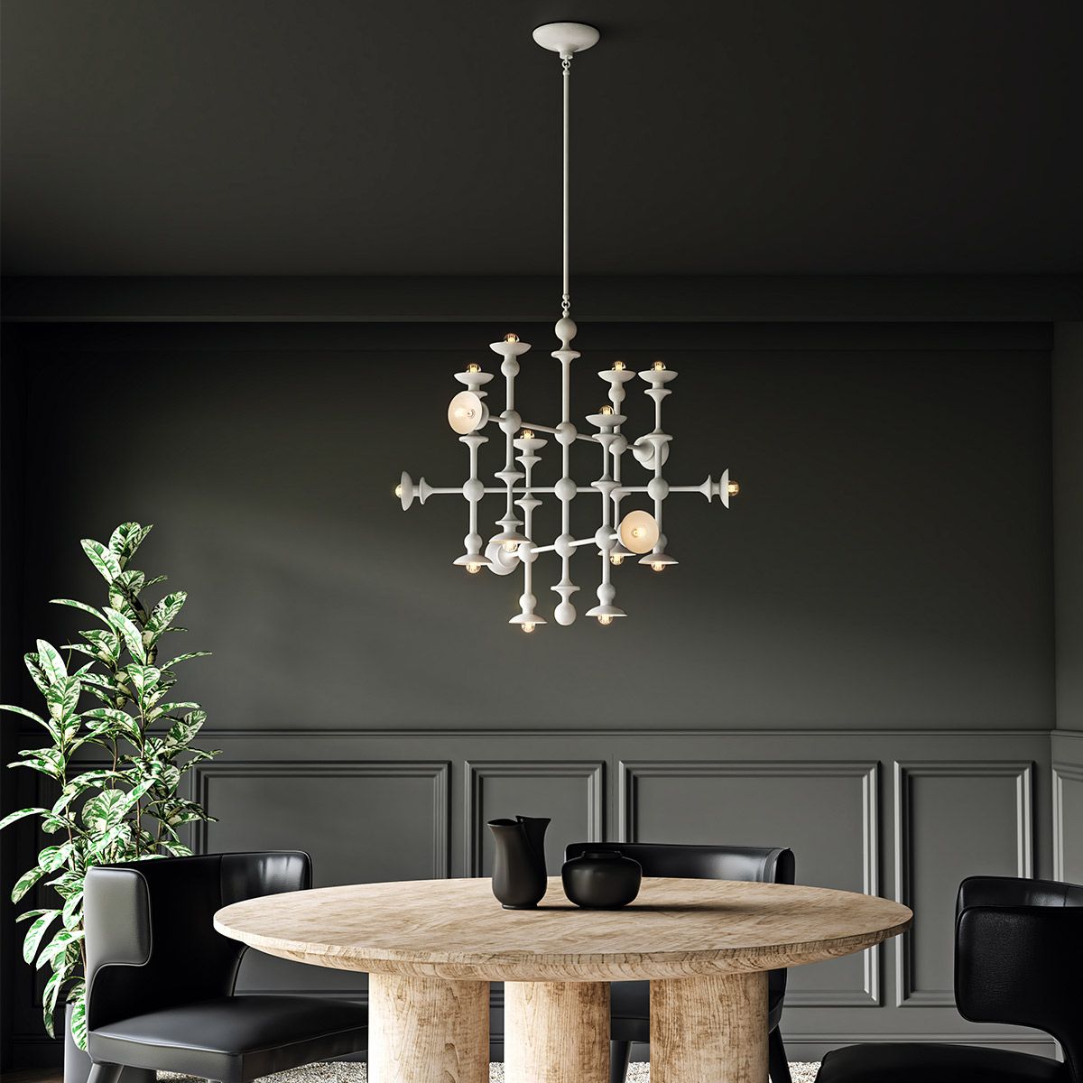 QN-CADENCE18-WHT Cadence 18 Light Chandelier Antique White