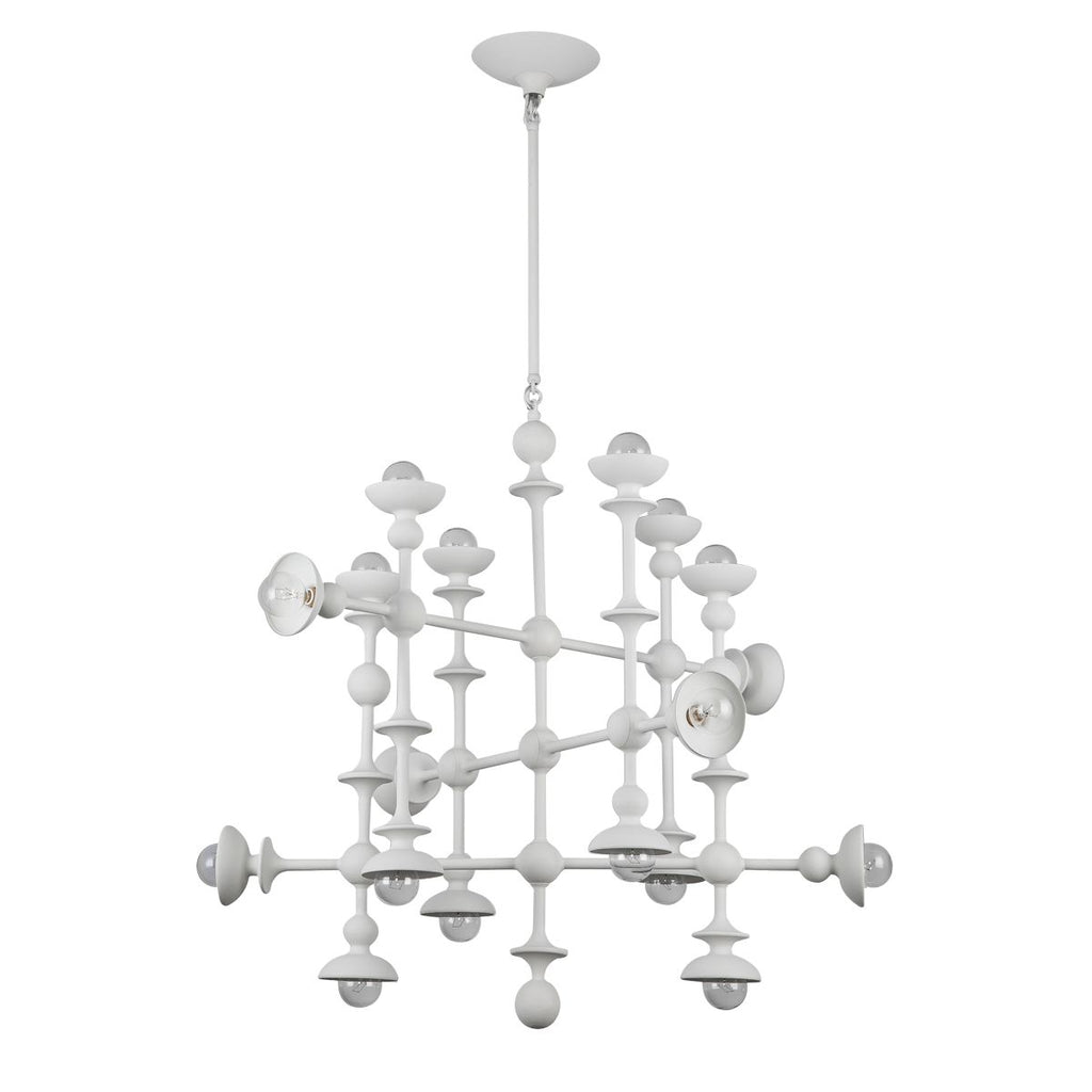 QN-CADENCE18-WHT Cadence 18 Light Chandelier Antique White