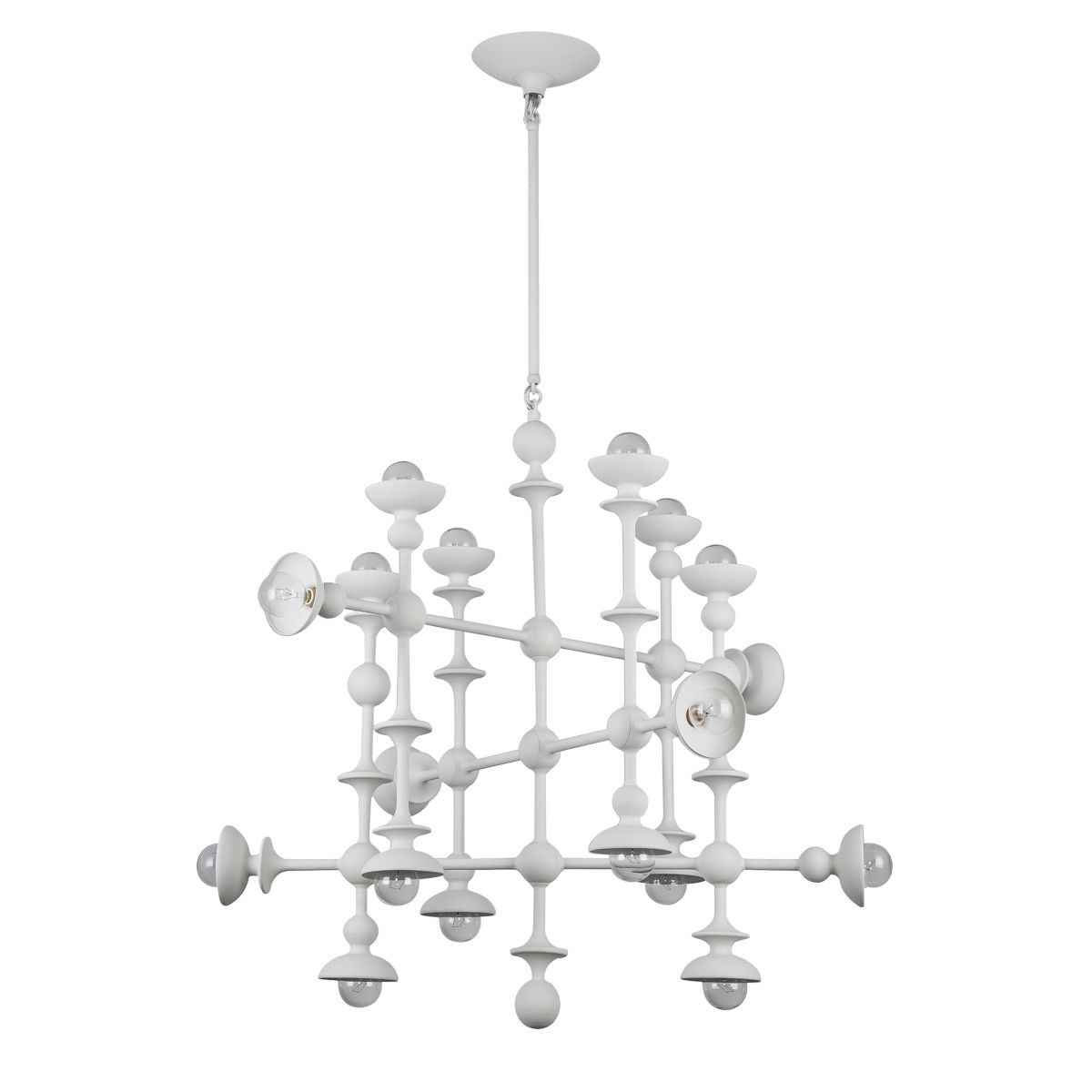 QN-CADENCE18-WHT Cadence 18 Light Chandelier Antique White
