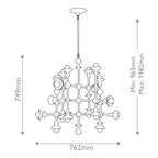 QN-CADENCE18-WHT Cadence 18 Light Chandelier Antique White