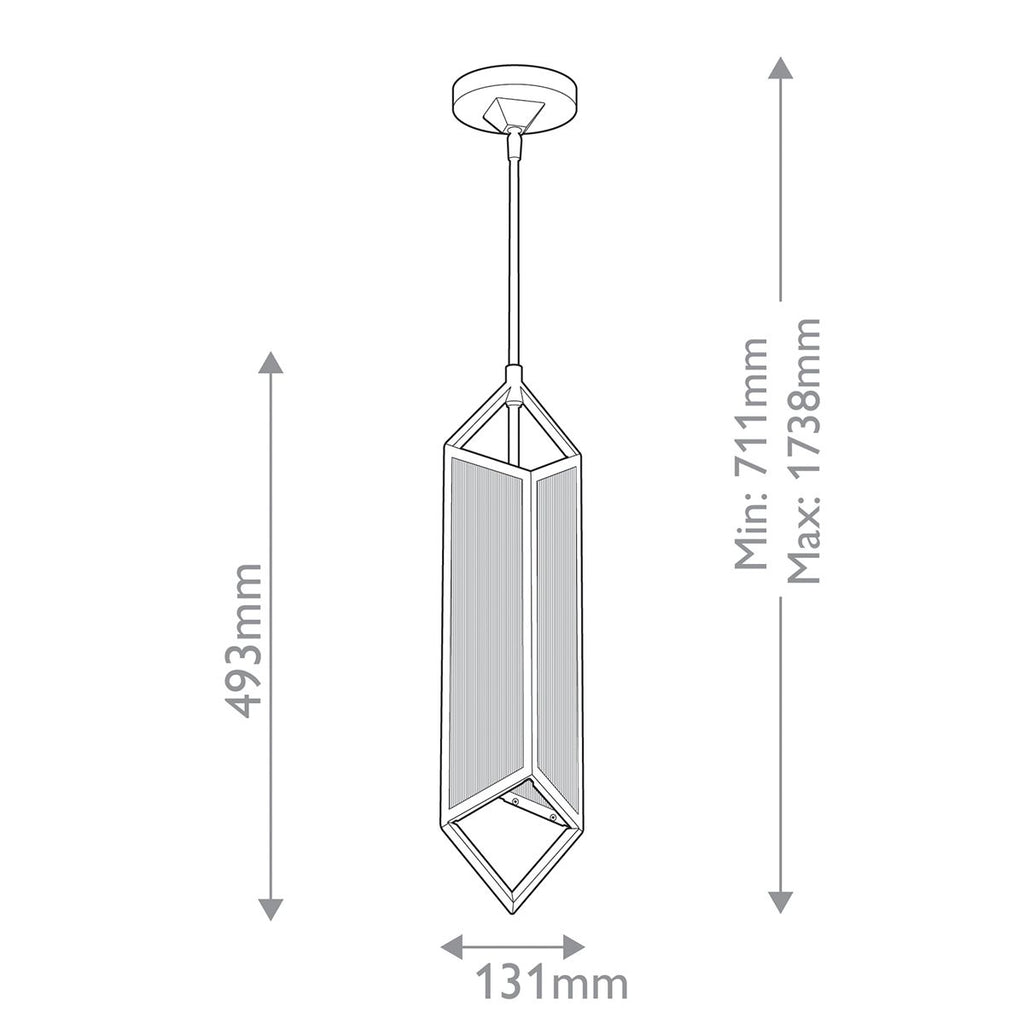 QN-CAIRO-1P-UBZ-CR Cairo 1 Light Pendant Urban Bronze