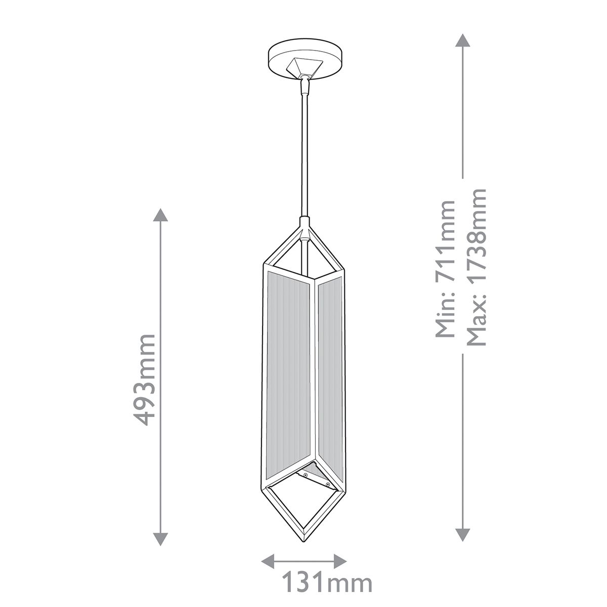 QN-CAIRO-1P-UBZ-CR Cairo 1 Light Pendant Urban Bronze