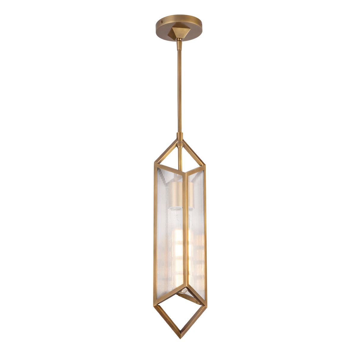 QN-CAIRO-1P-VBS-CR Cairo 1 Light Pendant Vintage Brass