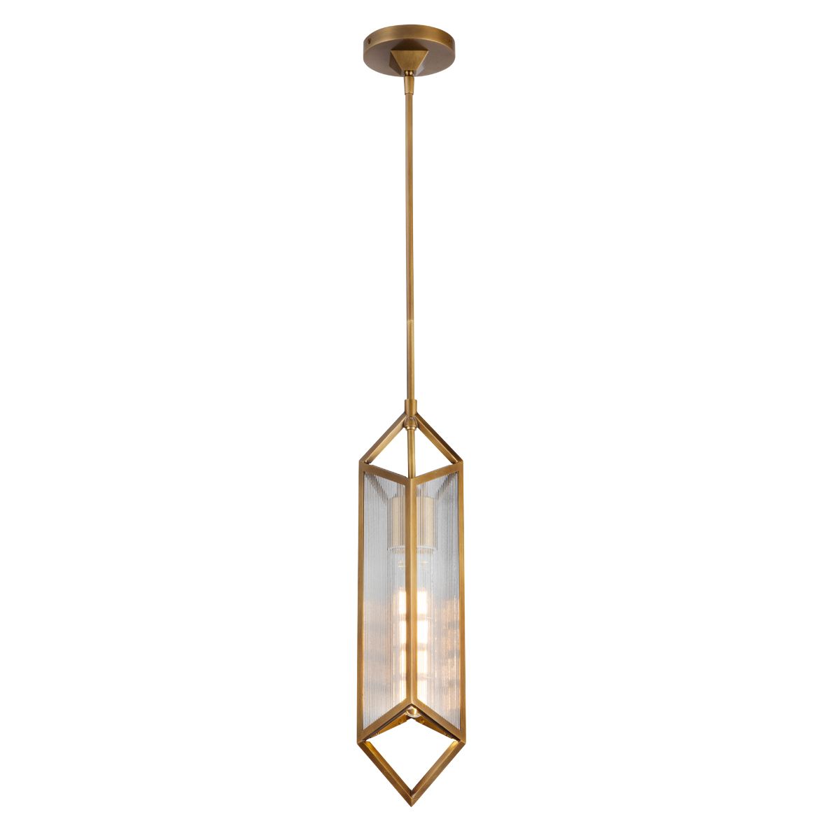 QN-CAIRO-1P-VBS-CR Cairo 1 Light Pendant Vintage Brass