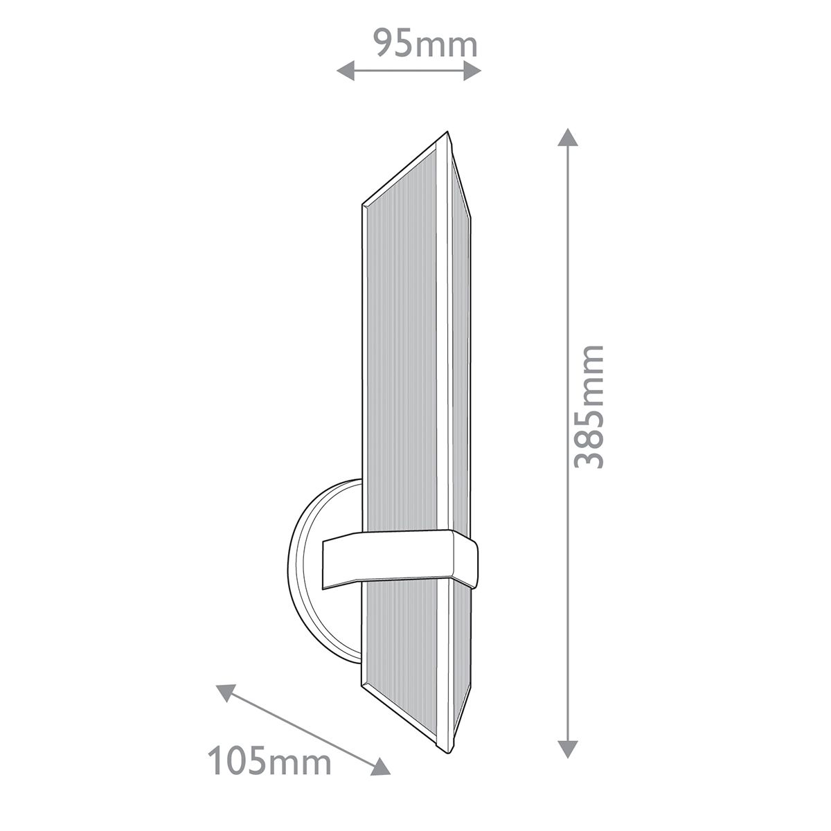 QN-CAIRO-1WB-UBZ-CR Cairo 1 Light Wall Light Urban Bronze