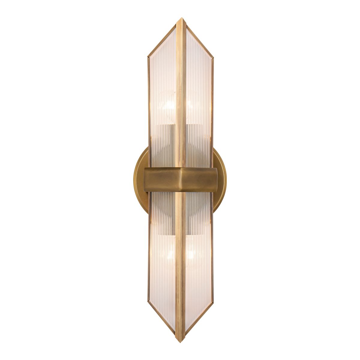 QN-CAIRO-2WB-VBS-CR Cairo 2 Light Wall Light Vintage Brass