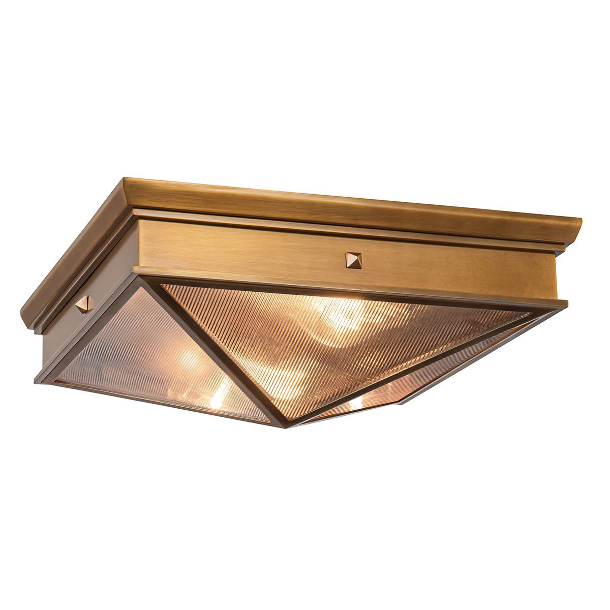QN-CAIRO-F-M-VBS-CR Cairo 2 Light Flush Vintage Brass