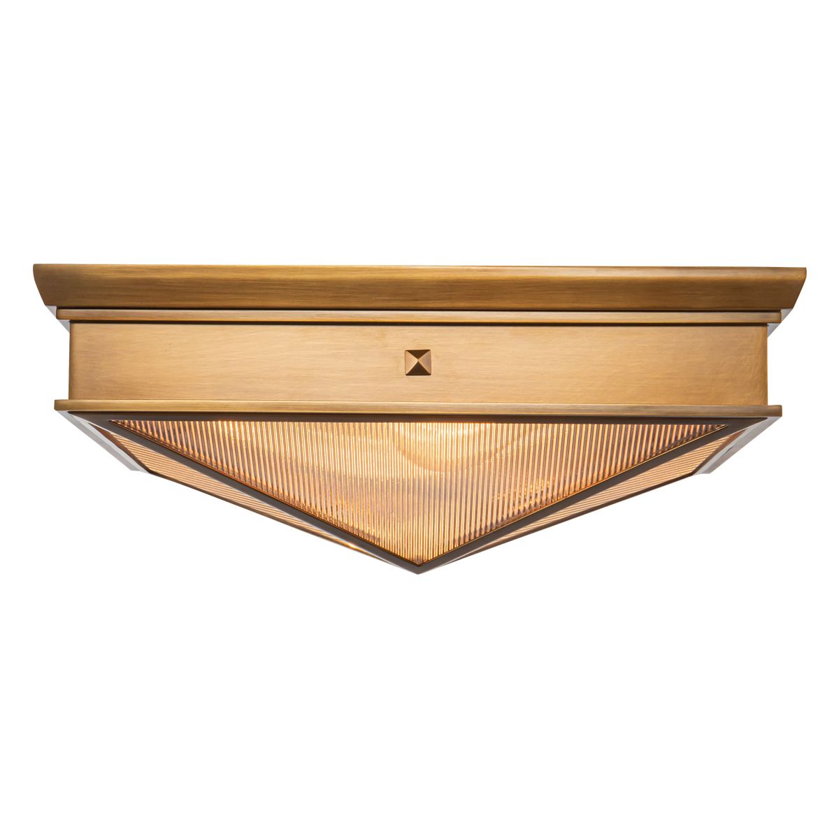 QN-CAIRO-F-M-VBS-CR Cairo 2 Light Flush Vintage Brass