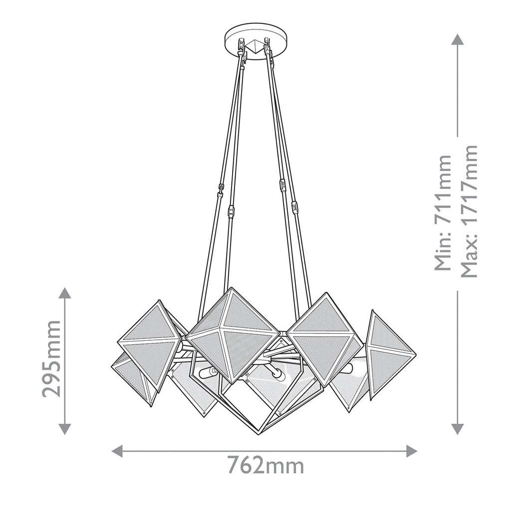 QN-CAIRO8-UBZ-CR Cairo 8 Light Chandelier Urban Bronze