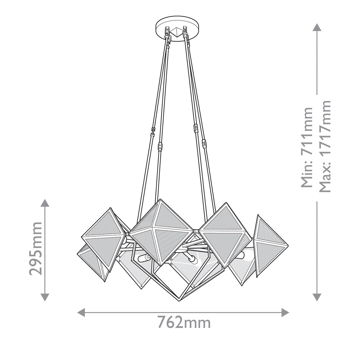 QN-CAIRO8-UBZ-CR Cairo 8 Light Chandelier Urban Bronze