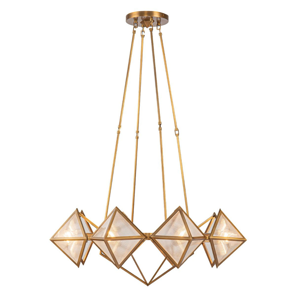 QN-CAIRO8-VBS-CR Cairo 8 Light Chandelier Vintage Brass