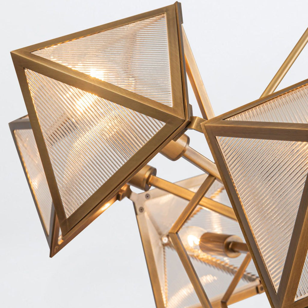 QN-CAIRO8-VBS-CR Cairo 8 Light Chandelier Vintage Brass