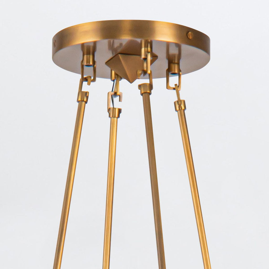 QN-CAIRO8-VBS-CR Cairo 8 Light Chandelier Vintage Brass