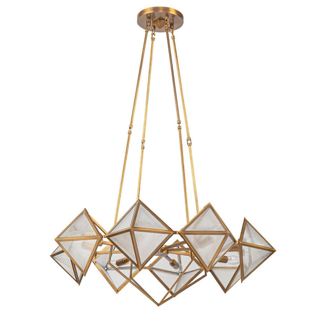 QN-CAIRO8-VBS-CR Cairo 8 Light Chandelier Vintage Brass