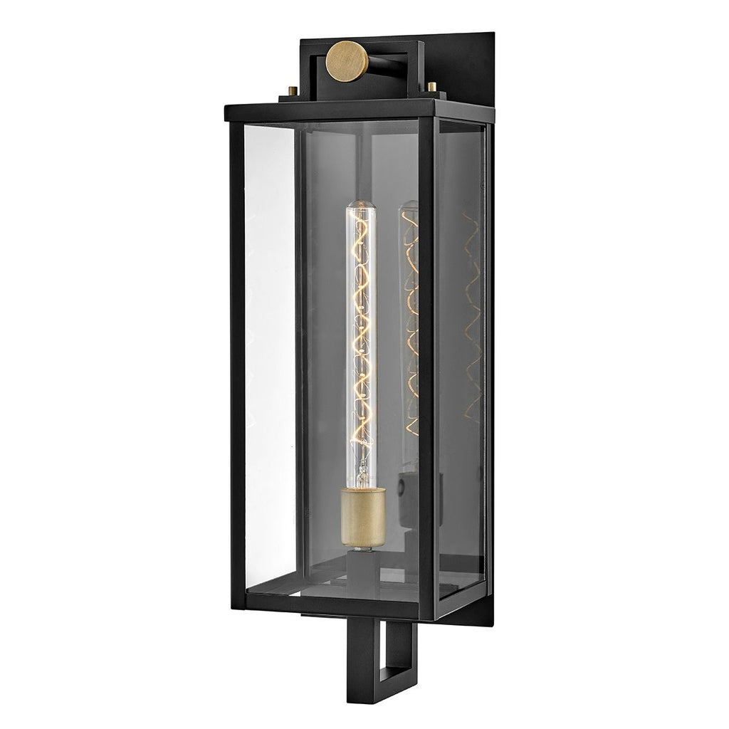 QN-CATALINA-L Catalina 1 Light Outdoor Large Wall Lantern Black with Burnished Bronze accents