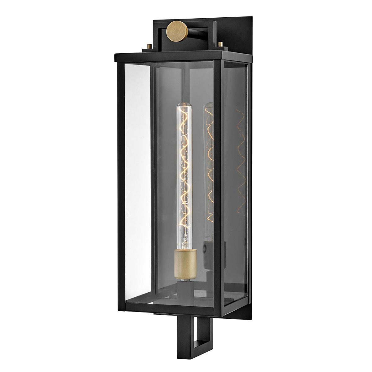 QN-CATALINA-L Catalina 1 Light Outdoor Large Wall Lantern Black with Burnished Bronze accents