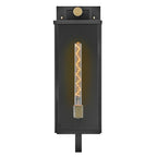 QN-CATALINA-L Catalina 1 Light Outdoor Large Wall Lantern Black with Burnished Bronze accents