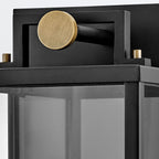 QN-CATALINA-L Catalina 1 Light Outdoor Large Wall Lantern Black with Burnished Bronze accents