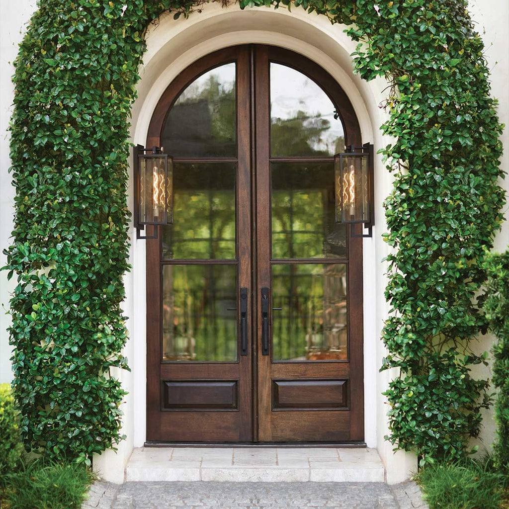 QN-CATALINA-L Catalina 1 Light Outdoor Large Wall Lantern Black with Burnished Bronze accents