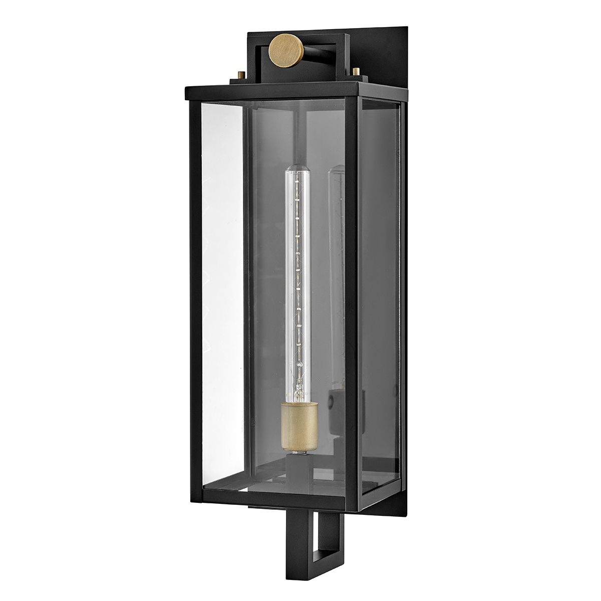 QN-CATALINA-L Catalina 1 Light Outdoor Large Wall Lantern Black with Burnished Bronze accents